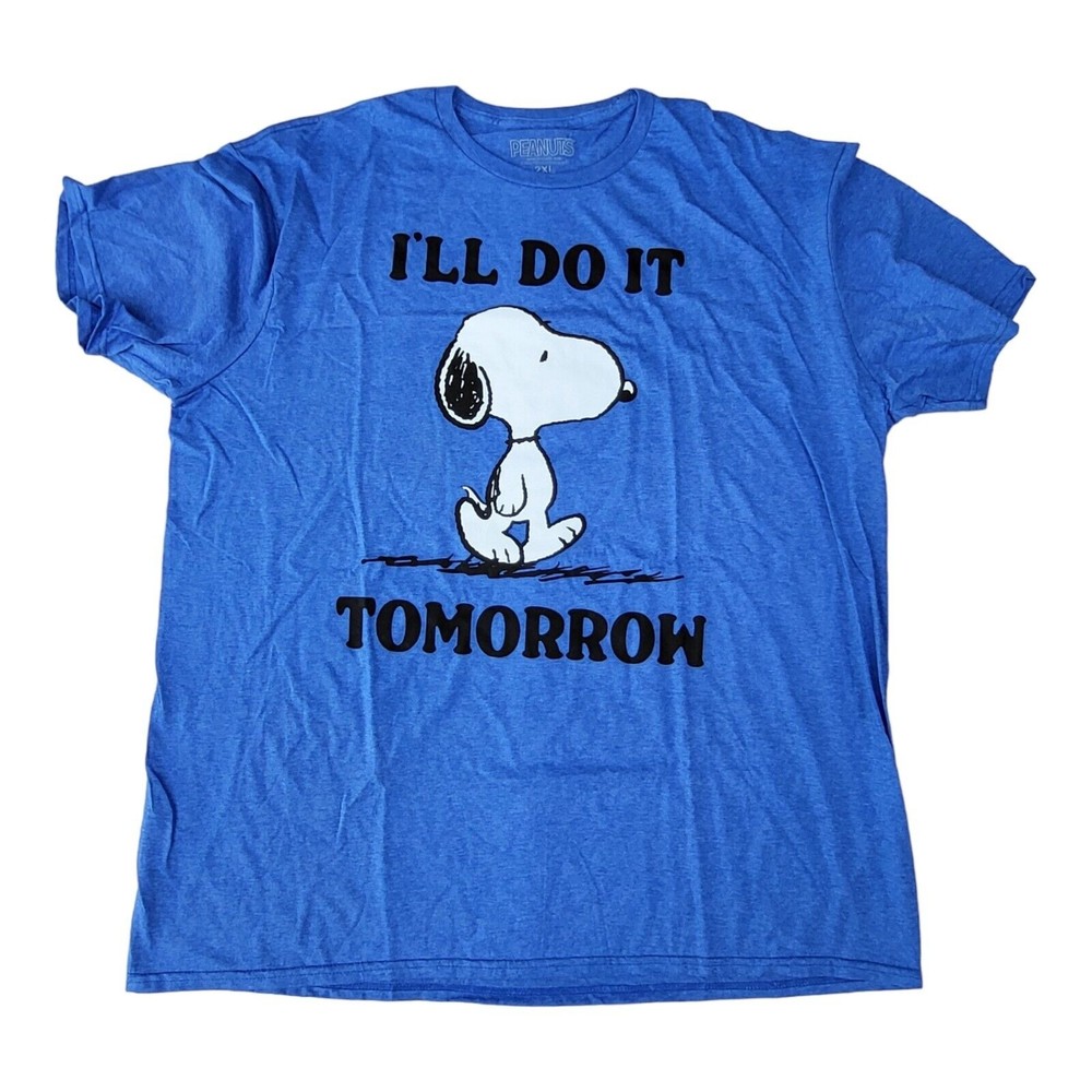Snoopy Peanuts T Shirt 2XL Size / Blue Color / Short Sleeve / Graphic Snoopy Tee